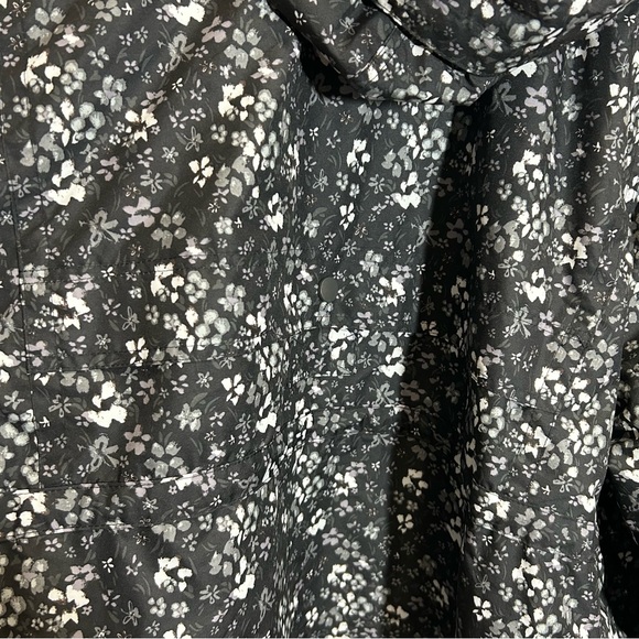 Woman Within Black Floral Removable Liner Rain Jacket - Picture 8 of 9